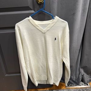 Cream V-Neck Cashmere Sweater by Ralph Lauren
